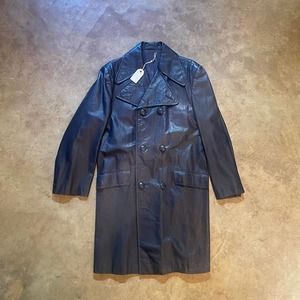 True Vintage 70’s Leather Trench Coat